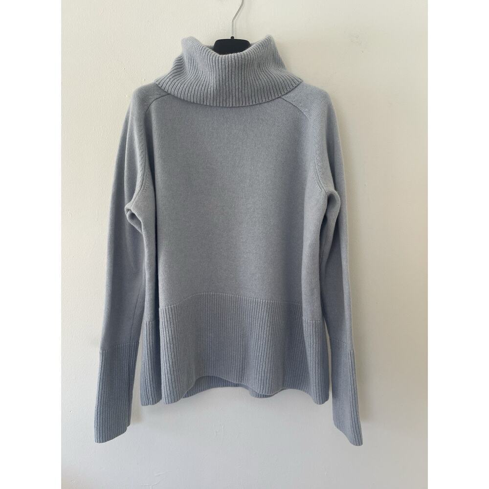 Athleta Womens Size S Wool Cashmere Aspen Turtleneck Sweater Blue Gray